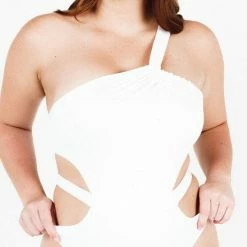 One Piece Swimsuits Akalia Swimwear Venus White One Piece Swimsuit AK001C