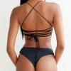 Keva J Basic Instinct Amur Lace Up Bikini Bottom In Black