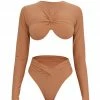 Andrea Iyamah AKACIA NUDE LONG SLEEVE BIKINI