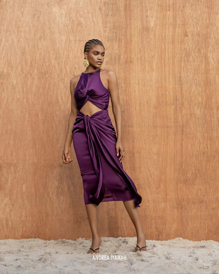 Andrea Iyamah RENI PLUM MIDI DRESS 7 Andrea Iyamah RENI PLUM MIDI DRESS