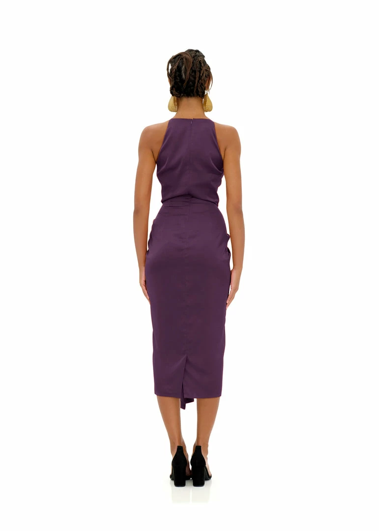 Andrea Iyamah RENI PLUM MIDI DRESS 6 Andrea Iyamah RENI PLUM MIDI DRESS