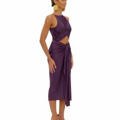 Andrea Iyamah RENI PLUM MIDI DRESS 9 Andrea Iyamah RENI PLUM MIDI DRESS