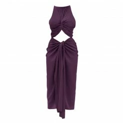 Andrea Iyamah RENI PLUM MIDI DRESS