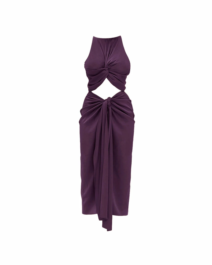 Andrea Iyamah RENI PLUM MIDI DRESS 3 Andrea Iyamah RENI PLUM MIDI DRESS
