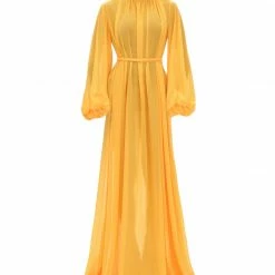 Andrea Iyamah SADE COVER-UP MARIGOLD DRESS