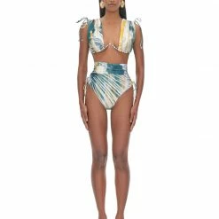 Andrea Iyamah MENASA ABSTRACT BARK HIGH RISE BIKINI Bikinis