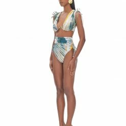 Andrea Iyamah MENASA ABSTRACT BARK HIGH RISE BIKINI Bikinis