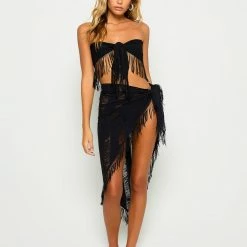 Beach Bunny Swimwear Haute Summer Long Pareo - Black Pareos