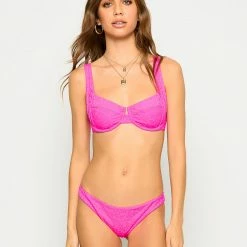 Beach Bunny Swimwear Karter Bralette Top - Neon Pink