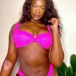 Beach Bunny Swimwear Karter Bralette Top - Neon Pink