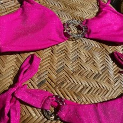 Beach Bunny Swimwear Bikinis Lexi Glitter Bralette Top - Neon Pink 23 Beach Bunny Swimwear Bikinis Lexi Glitter Bralette Top - Neon Pink