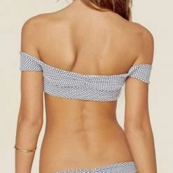 Bikinis Blue Life Off Shoulder Top In Seersucker 391-9360-SEER