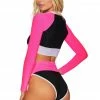 Bikinis Beach Riot Emmy Bottom In Black Neon Pink Colorblock
