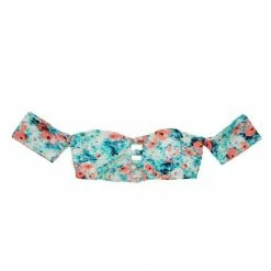 Beach Bunny Blair Off Shoulder Bikini Top In Coral Floral Bikinis