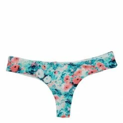 Beach Bunny Angela Skimpy Bikini Bottom In Coral Floral Bikinis