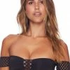 Beach Bunny Hayden Off Shoulder Bikini Top In Black Bikinis