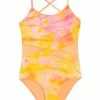 PQ Swim Girls Del Mar Tie Dye Cutout One Piece Swimsuit