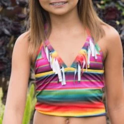 PilyQ Kids Maya Fringe Tankini Set MAY-813T