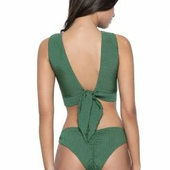 PQ Swim Emerald Basic Ruched Teeny Bottoms Bikinis