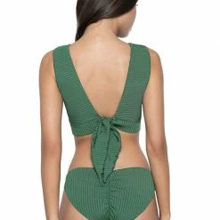 PQ Swim Emerald Key Hole Crop Top Bikinis