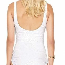 One Piece Swimsuits Gottex Essence Square Neck Tank One Piece Swimsuit In White