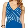 One Piece Swimsuits Gottex Embrace Surplice One Piece Swimsuit In Deep Blue