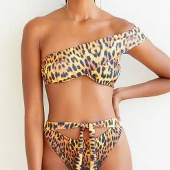 Bikinis Keva J Sumptuous Asymmetrical Bikini Bottom In Cheetah