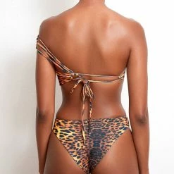 Bikinis Keva J Sumptuous Asymmetrical Bikini Bottom In Cheetah