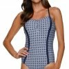 One Piece Swimsuits Draper James For Helen Jon Nassau Geo Flower One Piece In Navy
