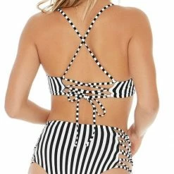 L*Space Bikinis L Space Stripe Reversible Tripp High Waist Bikini Bottom