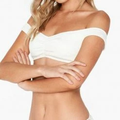 L*Space Bikinis L Space Ziggy Pucker Up Top In Cream PKZGT18-CRM