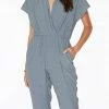 L*Space Resort Wear L Space Raquel Romper In Slated Glass RAQJU18-SLG 1 L*Space Resort Wear L Space Raquel Romper In Slated Glass RAQJU18-SLG