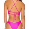Luli Fama Cosita Buena High Leg Bottom In Poppin Pink Bikinis