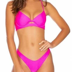 Luli Fama Cosita Buena High Leg Bottom In Poppin Pink Bikinis
