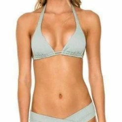 Bikinis Luli Fama Orillas Del Mar Crossover Bikini Bottom In Green