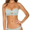 Luli Fama Orillas Del Mar Underwire Bandeau Bikini Top In Green Bikinis