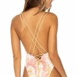 One Piece Swimsuits Luli Fama Costa Del Luz Reversible Deep V-Neck One Piece