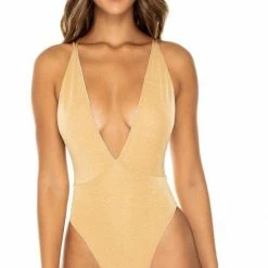 One Piece Swimsuits Luli Fama Costa Del Luz Reversible Deep V-Neck One Piece