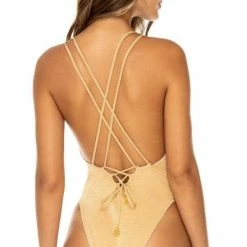 One Piece Swimsuits Luli Fama Costa Del Luz Reversible Deep V-Neck One Piece