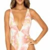 One Piece Swimsuits Luli Fama Costa Del Luz Reversible Deep V-Neck One Piece