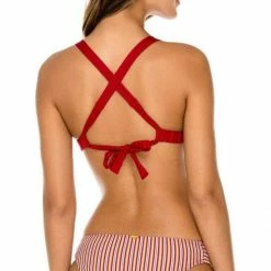 Bikinis Luli Fama Torre De Oro Push Up Halter Bikini Top In Red