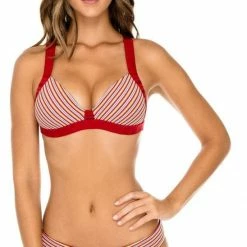 Bikinis Luli Fama Torre De Oro Push Up Halter Bikini Top In Red