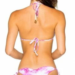 Luli Fama Bamboleo Reversible Triangle Bikini Top In Fuchsia