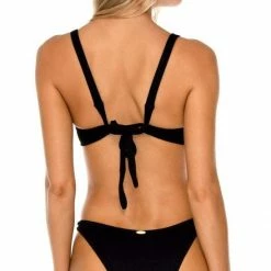 Luli Fama Triana High Leg Brazilian Bikini Bottom In Black