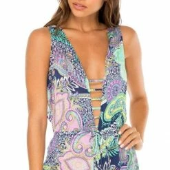 Luli Fama Dynasty Malecon Romper In Blue