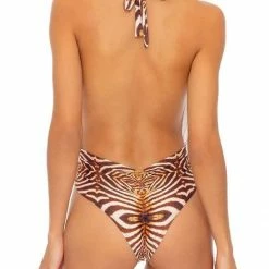 One Piece Swimsuits Luli Fama Safari Dreams One Piece Bodysuit In Brown