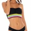 Bikinis Luli Fama Night Lights Cinched Bandeau Top In Black