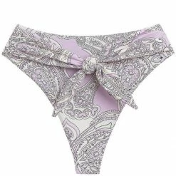 Montce Swim Paula Lilac Paisley Tie-Up Bikini Bottom