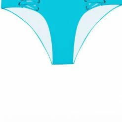 PilyQ Lace-Up Teeny Cut Bikini Bottom In Marine Blue Bikinis