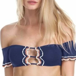 Becca Medina Cold Shoulder Bikini Top In Indigo 943687-IND Bikinis